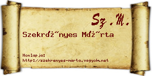Szekrényes Márta névjegykártya