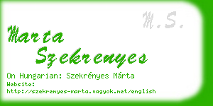 marta szekrenyes business card
